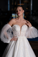 White Strapless Long Wedding Dress ABG111
