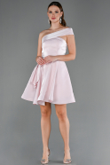 Powder Color Short Satin Cocktail Dress ABK2237