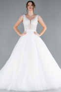 White Stones On Top Glitter Princess Wedding Dress ABG090