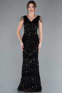 Black Long Scaly Mermaid Evening Dress ABU3842