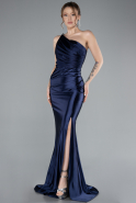 Long Navy Blue Prom Gown ABU5022