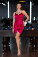 Mini Fuchsia Satin Cocktail Dress ABU6139