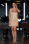 Gold Short Invitation Dress ABK1629