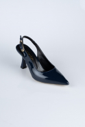 Navy Blue Patent Leather Evening Shoe ABR1130