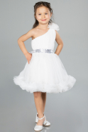 Short White Girl Dress ABK2065