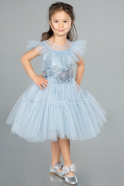 Short Grey-Indigo Girl Dress ABK2067