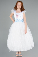 White Long Girl Dress ABU4238