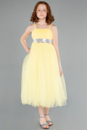 Yellow Long Girl Dress ABU3031