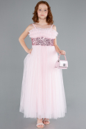 Long Powder Color Girl Dress ABU4830