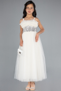 Long White Girl Dress ABU4830