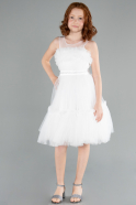 Long White Girl Dress ABU4221