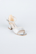 Silver Laser Cut Kid Shoe SE786