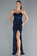 Parlement Strapless Underwire Slit Long Sequin Evening Gown ABU4842