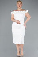 Midi White Plus Size Party Dress ABK2318
