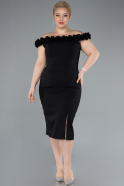 Midi Black Plus Size Party Dress ABK2318