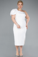 Midi White Plus Size Party Dress ABK2319