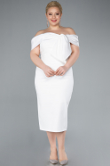 Midi White Plus Size Party Dress ABK2321