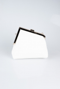 White Leather Evening Bag KC475