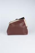 Brown Leather Evening Bag KC475