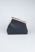 Navy Blue Leather Evening Bag KC475