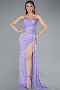 Lila Strapless Beaded Slit Long Evening Gown ABU4871
