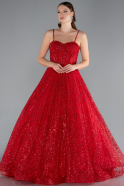 Red Scaly Long Evening Dress ABU3839