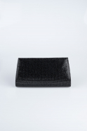 Black Plaster Fabric Night Bag V451