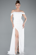 Long White Chiffon Evening Dress ABU4925
