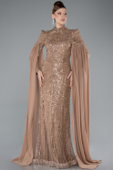 Long Copper Hijab Dress ABU4930