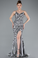 Long Grey Mermaid Evening Gown ABU5114