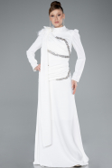 Long White Plus Size Evening Dress ABU4938