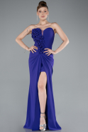Purple Strapless Slit Long Prom Gown ABU4213