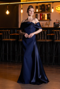 Long Navy Blue Mermaid Prom Dress ABU4920
