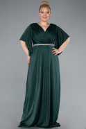 Long Emerald Green Formal Plus Size Dress ABU4914