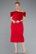 Midi Red Plus Size Party Dress ABK2321