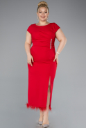Midi Red Plus Size Party Dress ABK2340