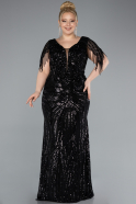Long Black Formal Plus Size Dress ABU4953