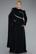Long Black Plus Size Evening Dress ABU4938