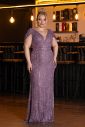 Long Lavender Dantelle Plus Size Engagement Dress ABU4948
