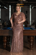 Long Copper Formal Plus Size Dress ABU4953