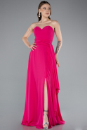 Long Fuchsia Chiffon Prom Gown ABU4965