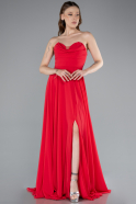Long Red Chiffon Prom Gown ABU4966