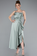 Mint Midi Satin Invitation Dress ABK1586