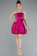 Fuchsia Strapless Balloon Skirt Short Prom Dress ABK2360