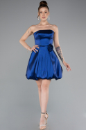 Navy Blue Strapless Balloon Skirt Short Prom Dress ABK2360