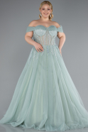 Long Mint Plus Size Haute Couture Dress ABU3689