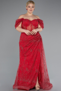 Red Long Plus Size Evening Dress ABU3097