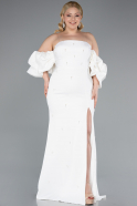 Long White Plus Size Evening Dress ABU4990