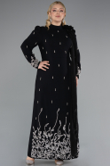 Long Black Plus Size Evening Dress ABU4936
