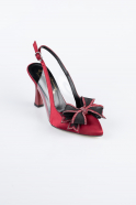 Burgundy Satin Evening Shoe MJS4100